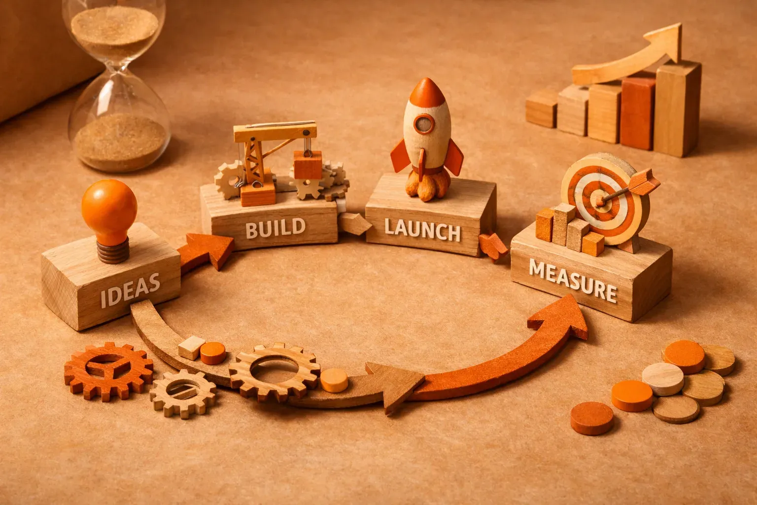 Editorial photograph illustrating The workflow behind real product growth  Product growth is not a single feature. It is a loop.