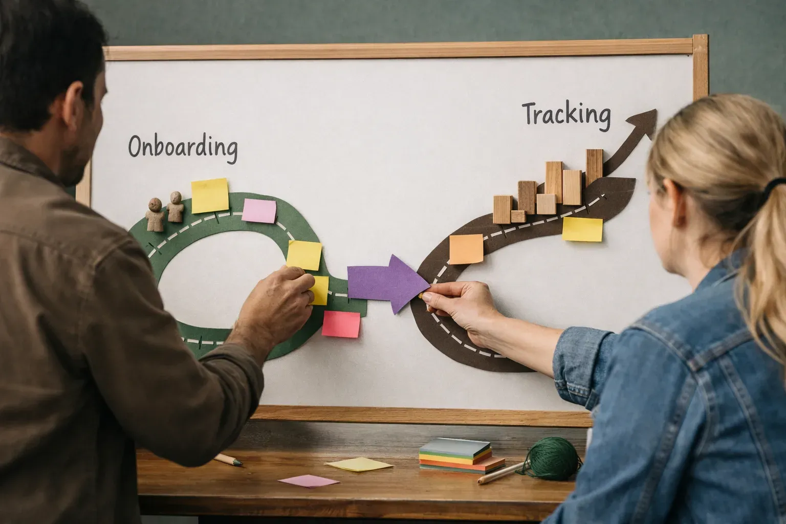Editorial photograph illustrating How tracking connects to onboarding  Onboarding and tracking should not live separately.