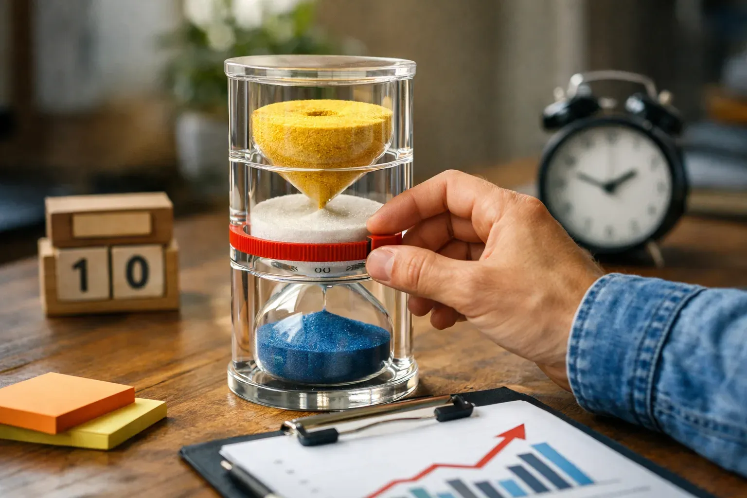 Editorial photograph illustrating 3. Choose a measurement window  The window should give eligible users enough time to encounter and use the feature. A short window may miss users who visit infrequently. A long win