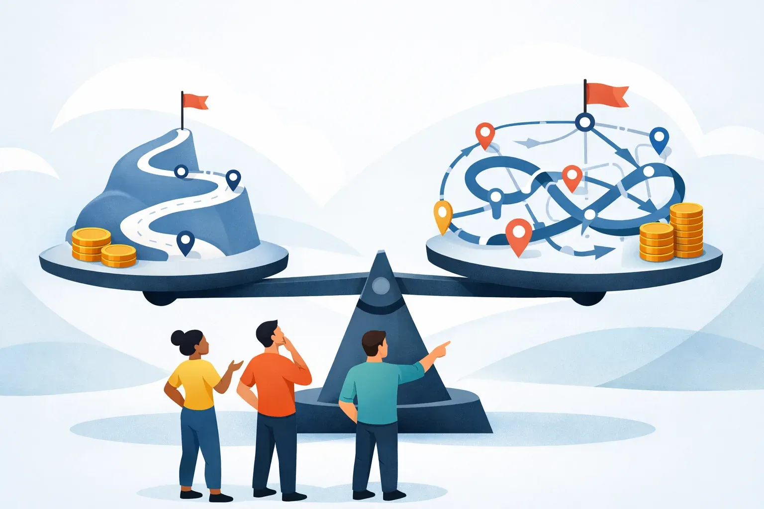 Conceptual comparison of a focused onboarding tool and a broader product-growth workflow